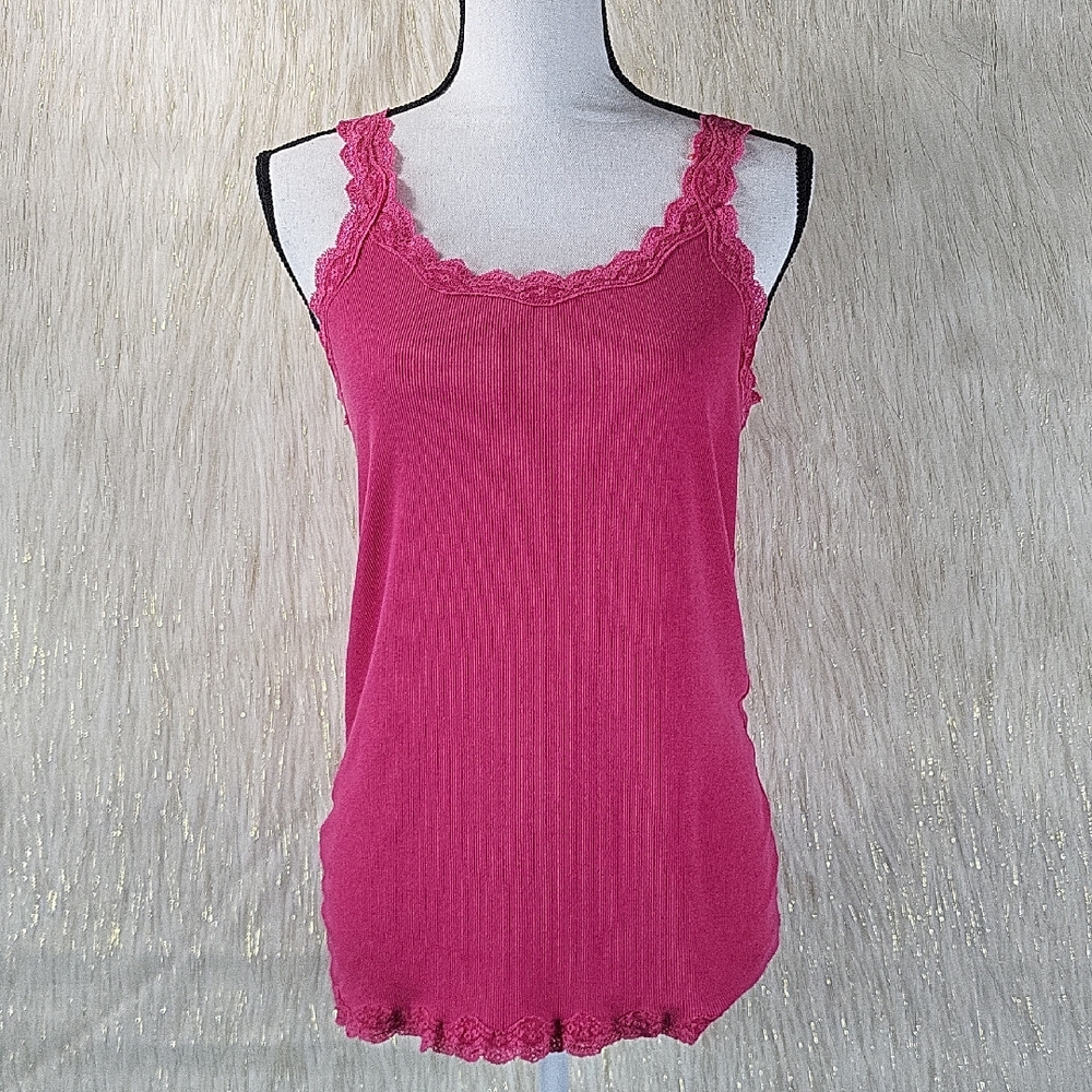 Calvin Klein Pink Lace Trim Tank Top
